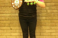 Raven-Corey walked away with 3 Gold medals . 1 for junior girl under 18 recurve in her session and a shield. , 1 for junior under 18 recurve in TWO sessions that she entered, and a gold medal and commemorative plate, for recurve Team gold,