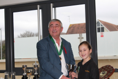 Sophie Pollard receiving the Thelma Davison Cup